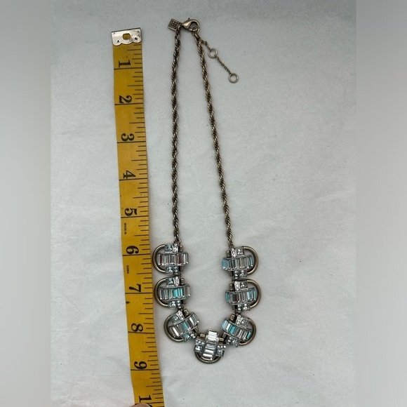 Banana Republic Necklace with Baguette Rhinestones. Intricate Design Features. - Picture 9 of 9